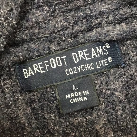 Barefoot Dreams cozy chic lite Heather blue cardigan sweater L - Picture 5 of 7